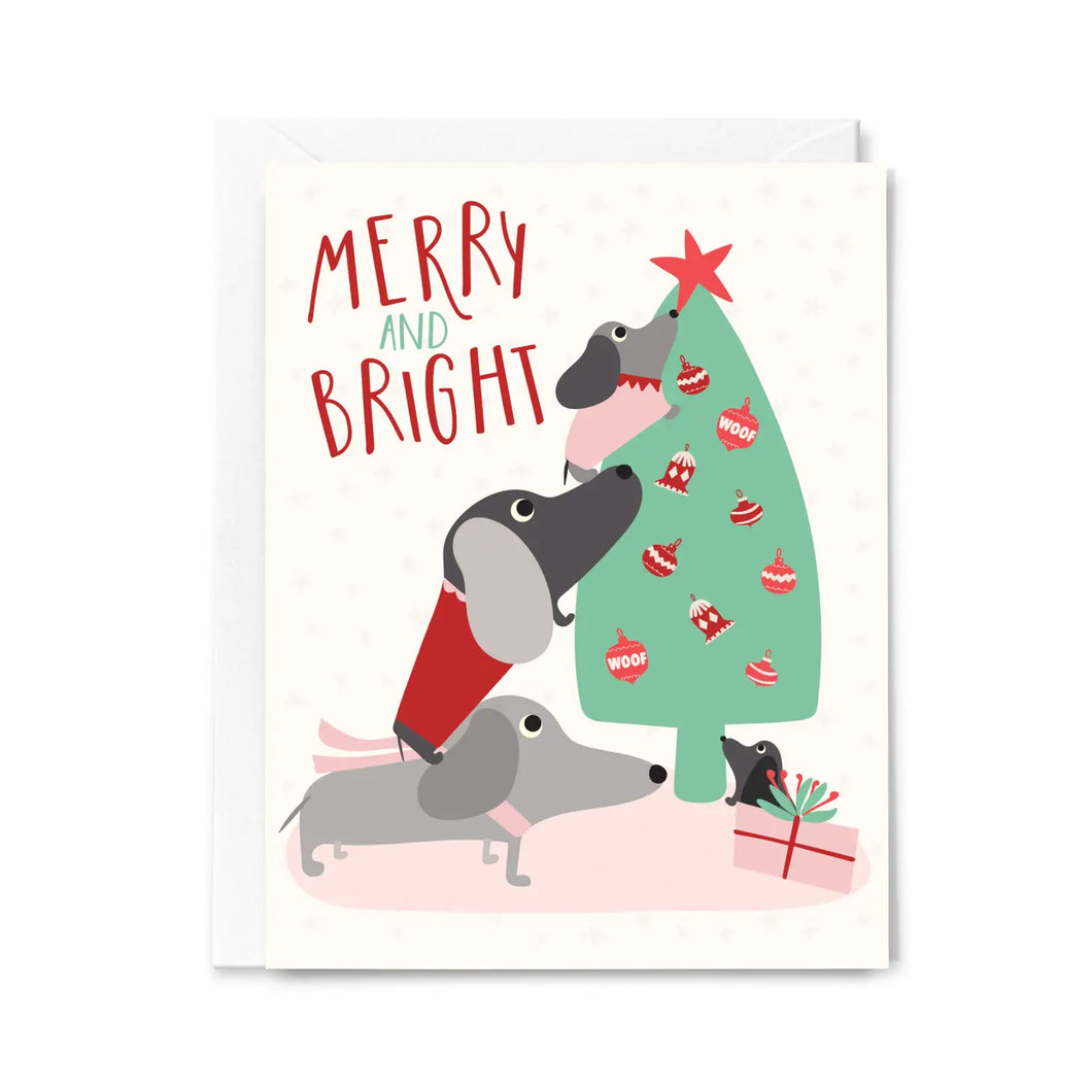 happy holidays - dachshund card