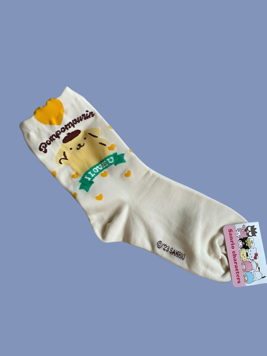 sanrio classic crew socks - pompompurin