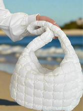 Load image into Gallery viewer, puffy pleated bubble shoulder bag - white - save 70%
