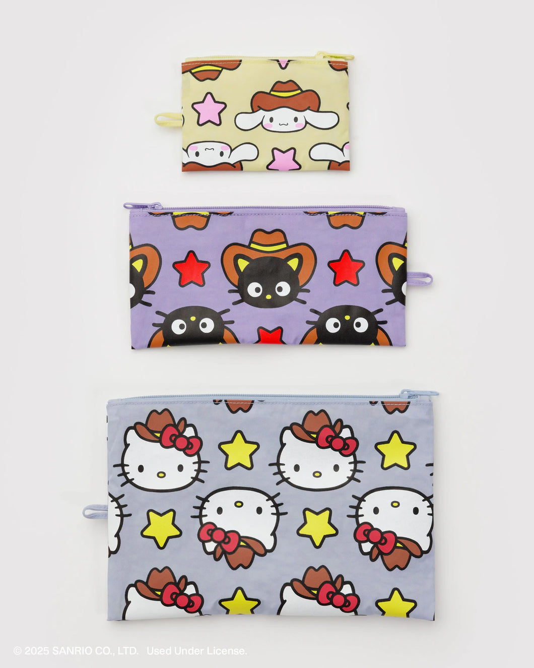baggu -  flat pouch set - western hello kitty - prebook arriving late oct/early nov