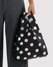 Load image into Gallery viewer, baggu - silver metallic polka dot - baby size
