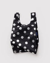 Load image into Gallery viewer, baggu - silver metallic polka dot - baby size

