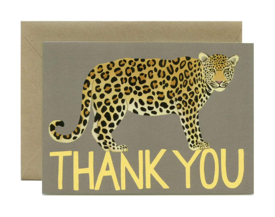 yeppie paper - leopard thank you card