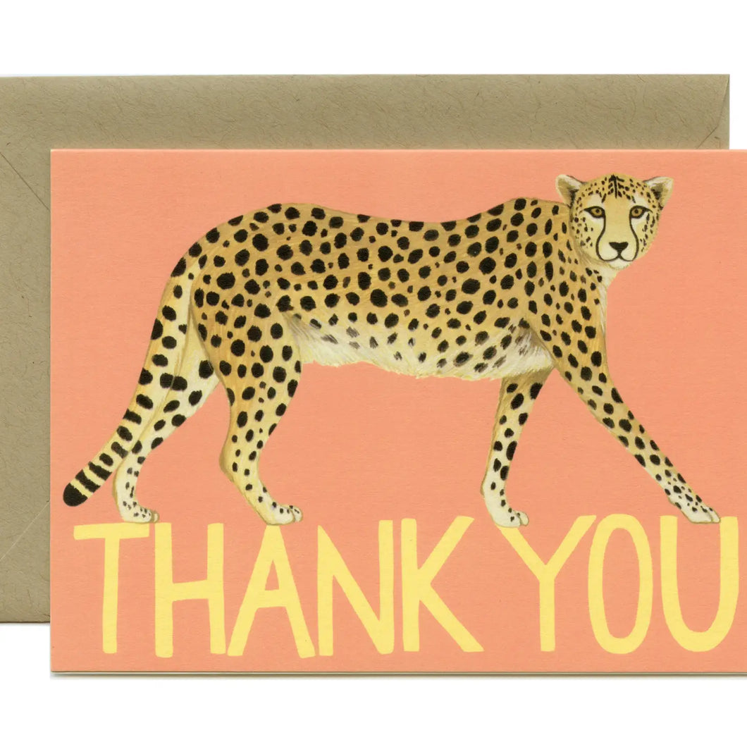 yeppie paper - cheeta thank you card