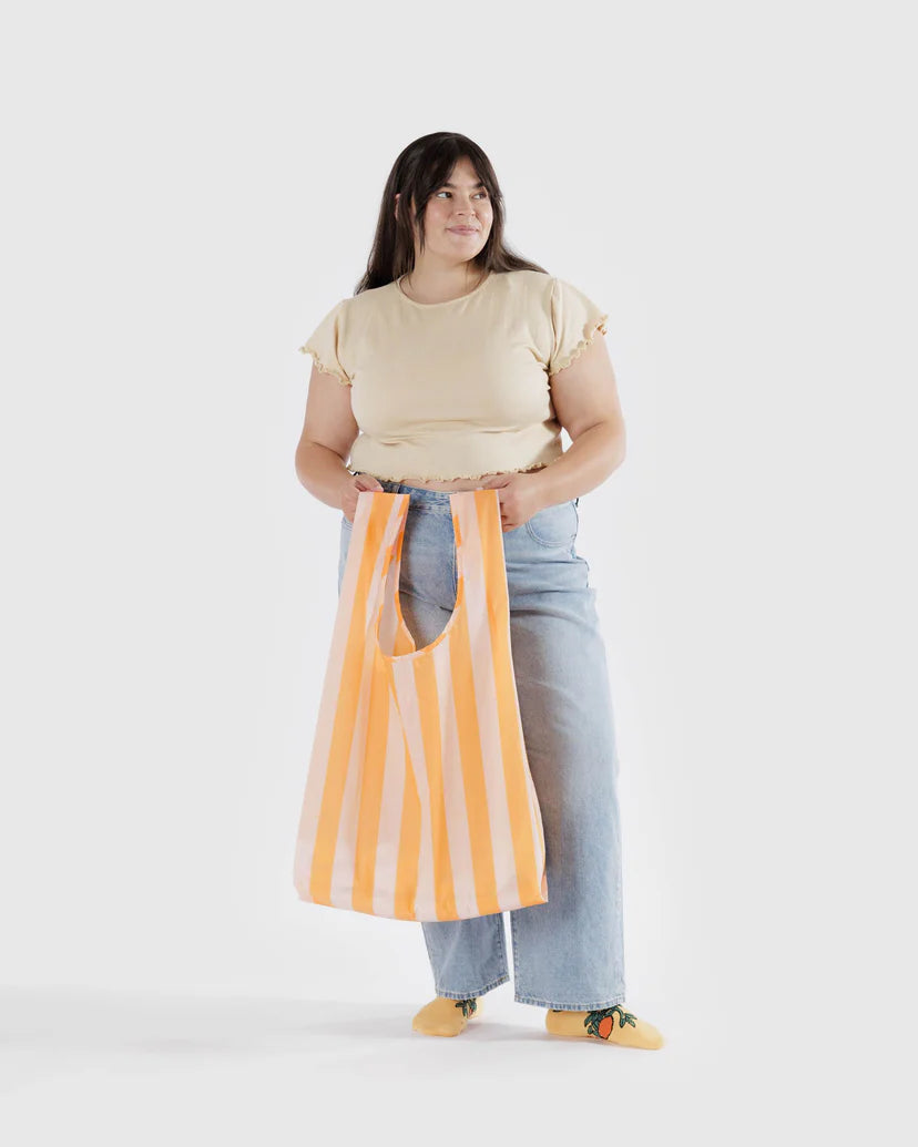 baggu - tangerine wide stripe - big size