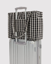 Load image into Gallery viewer, baggu - small cloud carry-on bag - black &amp; cream gingham - COMING SOON
