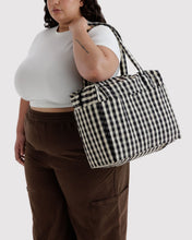 Load image into Gallery viewer, baggu - small cloud carry-on bag - black &amp; cream gingham - COMING SOON
