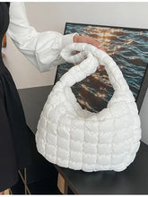 Load image into Gallery viewer, puffy pleated bubble shoulder bag - white - save 70%
