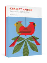 Load image into Gallery viewer, a box of greeting cards featuring charley harper cardinial birds 
