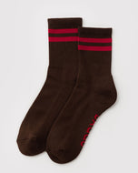 baggu - ribbed socks - coffee stripe