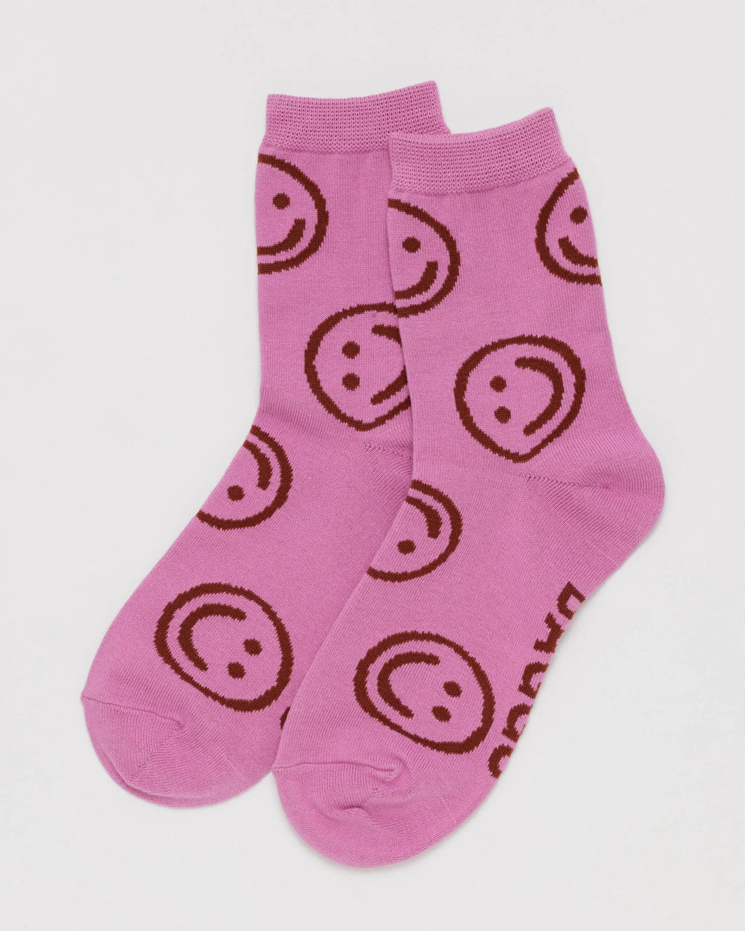 baggu - crew socks - extra pink happy