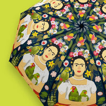 Load image into Gallery viewer, frida and her parrots  umbrella - naked decor
