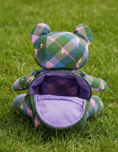 Load image into Gallery viewer, baggu - bear bag - green plaid star - prebook arriving late oct/early nov
