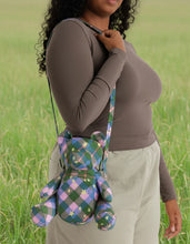 Load image into Gallery viewer, baggu - bear bag - green plaid star - prebook arriving late oct/early nov
