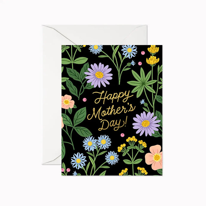 a greeting card featuring flowers and text. happy mother's day 