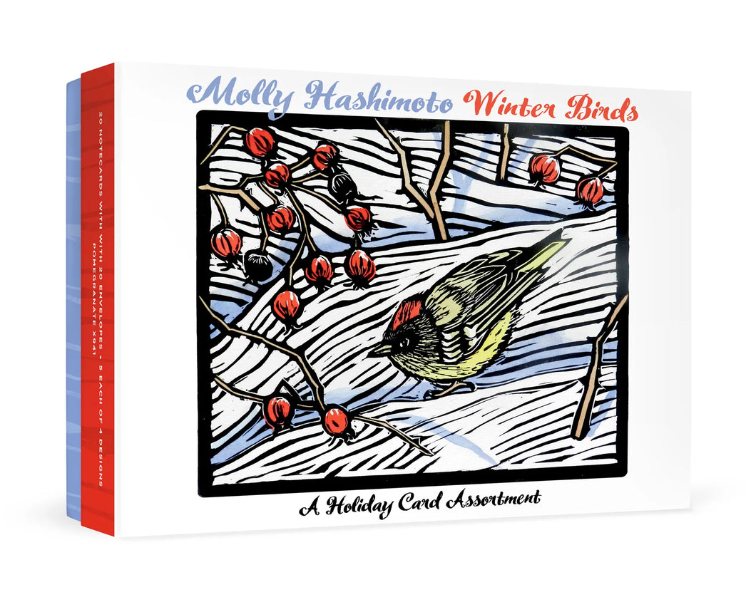 molly hashimoto  - winter birds -  boxed holiday card assortment