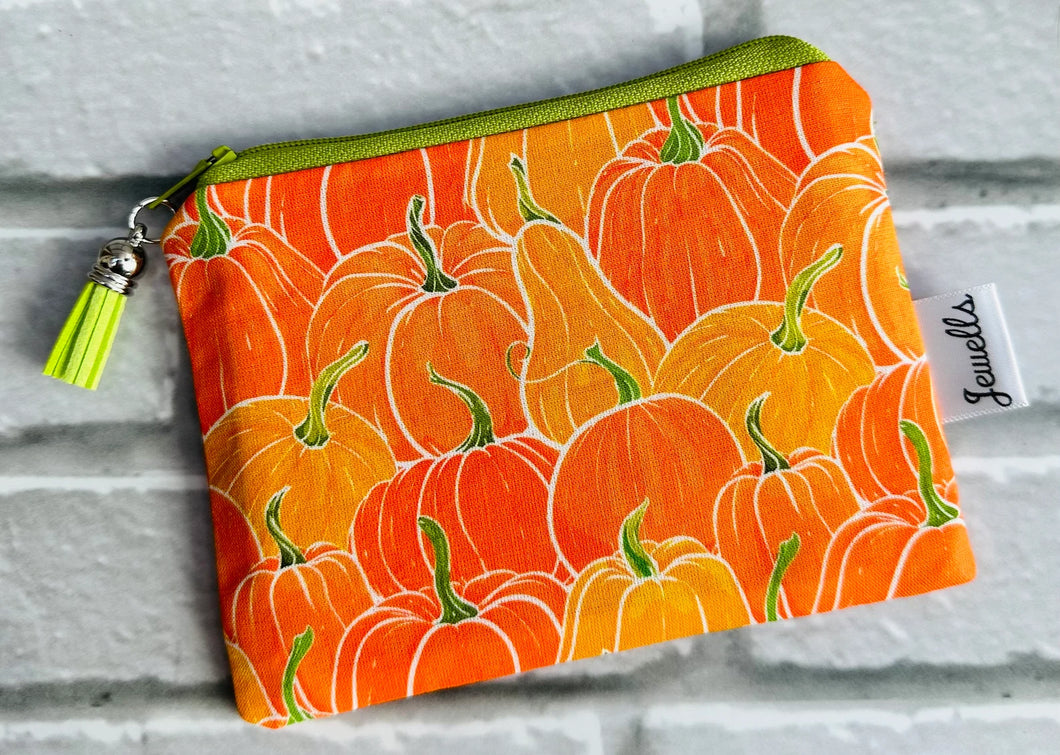 zip pouch - bright orange pumpkin