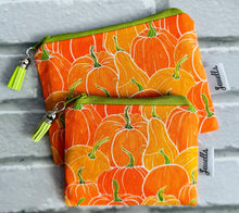 Load image into Gallery viewer, zip pouch - bright orange pumpkin
