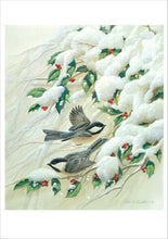Load image into Gallery viewer, john a. ruthven - black-capped chickadees -  boxed holiday cards

