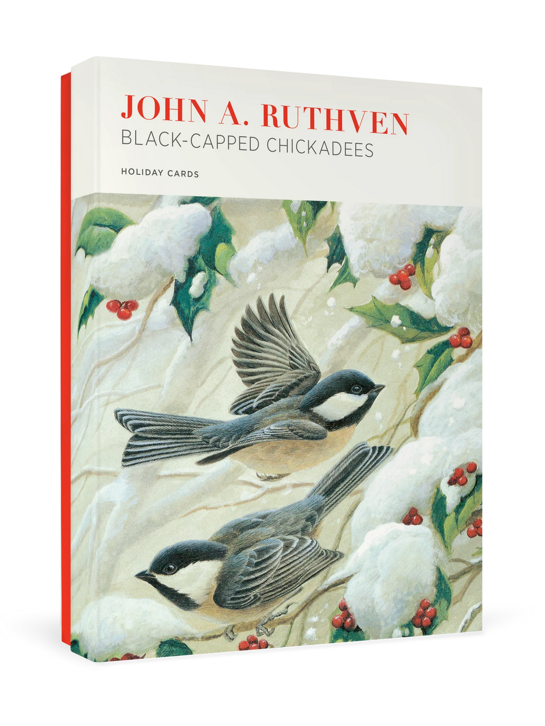 john a. ruthven - black-capped chickadees -  boxed holiday cards