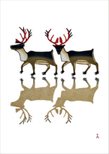 Load image into Gallery viewer, kananginak pootoogook - caribou reflection - boxed holiday cards
