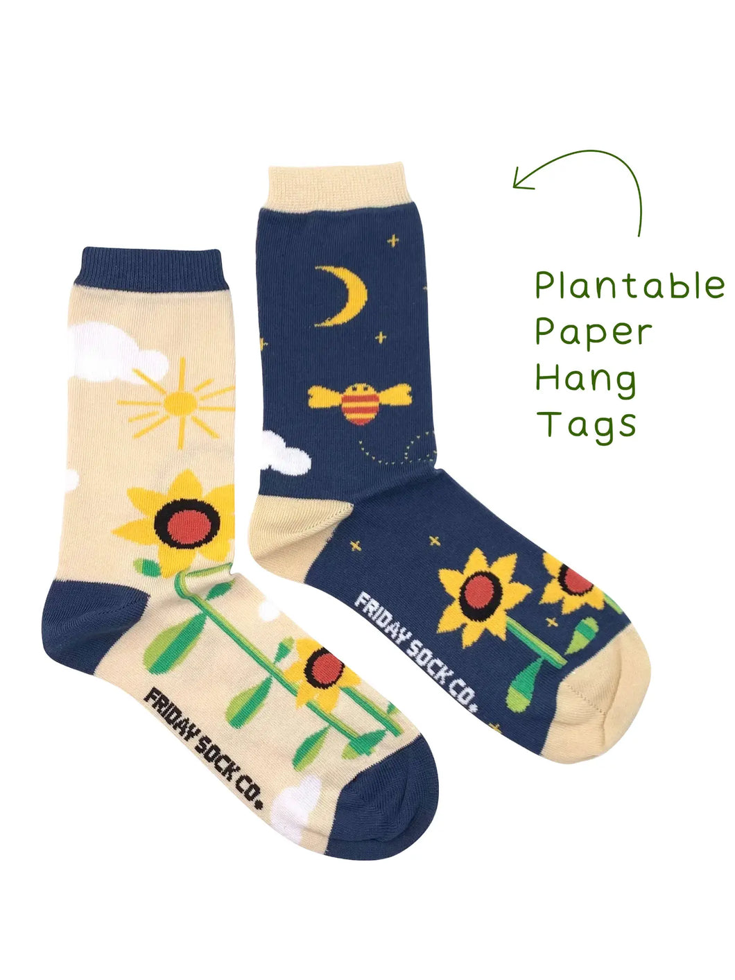 women's socks - day & night sunflowers