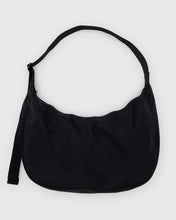 Load image into Gallery viewer, baggu - large nylon crescent bag with key leash - black - prebook arriving late oct/early nov
