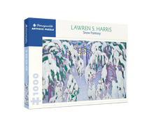 画像をギャラリービューアに読み込む, a jigsaw puzzle depicting a snowy landscape of snow covered trees
