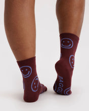 Load image into Gallery viewer, baggu - socks - mahogany happy - prebook arriving late oct/early nov
