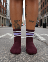 Load image into Gallery viewer, baggu - mahogany striped socks
