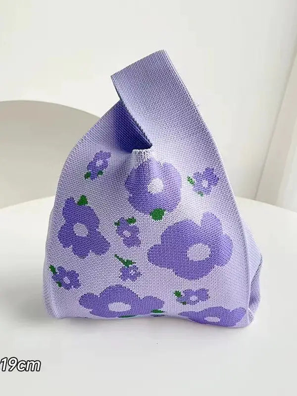 mini knot handbag - mauve flower