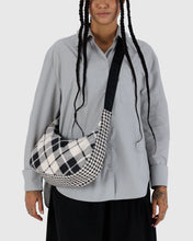 Load image into Gallery viewer, baggu - medium nylon crescent - mixed plaid - prebook arriving late oct/early nov
