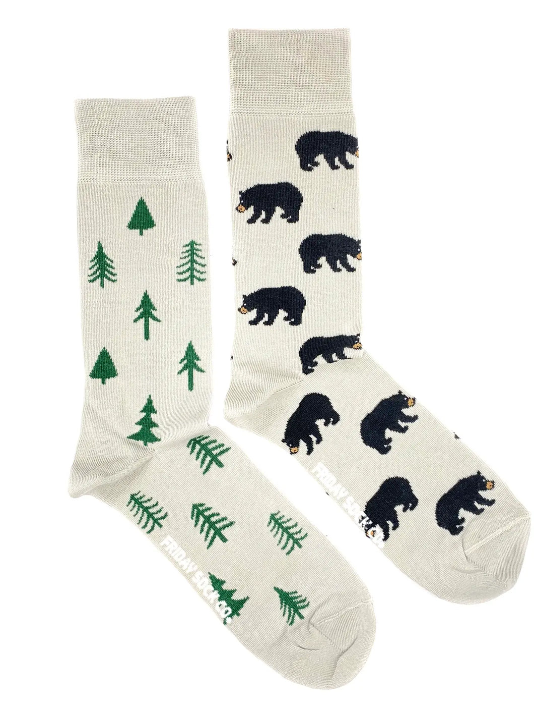 men's socks - bears & trees