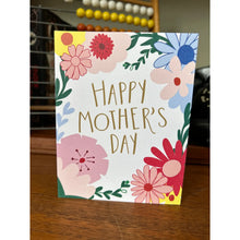 画像をギャラリービューアに読み込む, a greeting card with flower illustration and text. happy mother&#39;s day 
