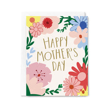 画像をギャラリービューアに読み込む, a greeting card with flower illustration and text. happy mother&#39;s day 

