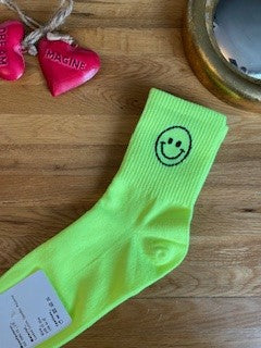 happy face socks - neon assortment