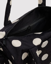 Load image into Gallery viewer, baggu - nylon duffle bag - black and cream polka dot
