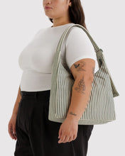 Load image into Gallery viewer, baggu - large nylon shoulder bag  - sage stripe
