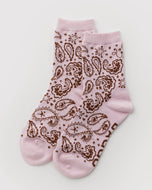baggu - crew socks - paisley pink