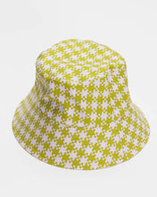 Load image into Gallery viewer, a classic baggu brand bucket hat in a yellow and light pink gingham pattern
