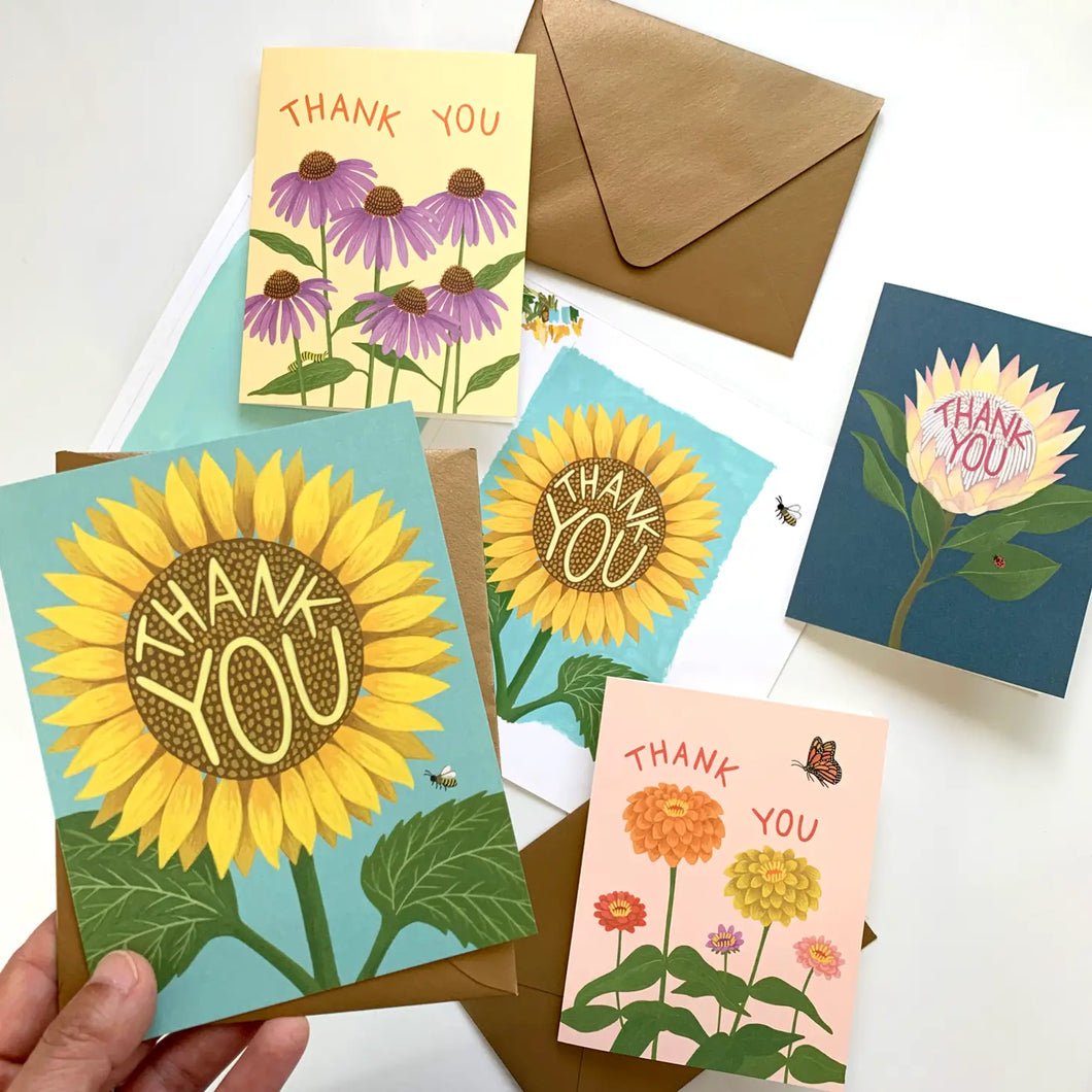 yeppie paper - floral boxed notes - thank you