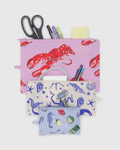 Load image into Gallery viewer, baggu -  flat pouch set - sea creatures - prebook arriving mid june

