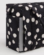 Load image into Gallery viewer, baggu - small cloud carry-on bag - black and cream polka dot
