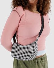 Load image into Gallery viewer, baggu - small nylon crescent bag - black &amp; white gingham - prebook arriving early may
