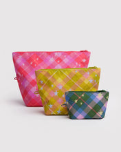Load image into Gallery viewer, baggu - go pouch set - star plaid - prebook arriving late oct/early nov
