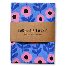 Load image into Gallery viewer, badger &amp; burke - pink poppies  - kitchen towel
