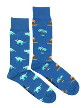 Load image into Gallery viewer, men&#39;s socks - volcano &amp; dinosaur
