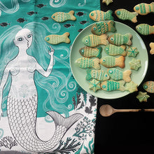 Load image into Gallery viewer, lush UK - mermaid tea towel
