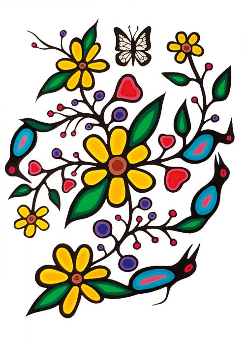 blank card - Ojibway flower