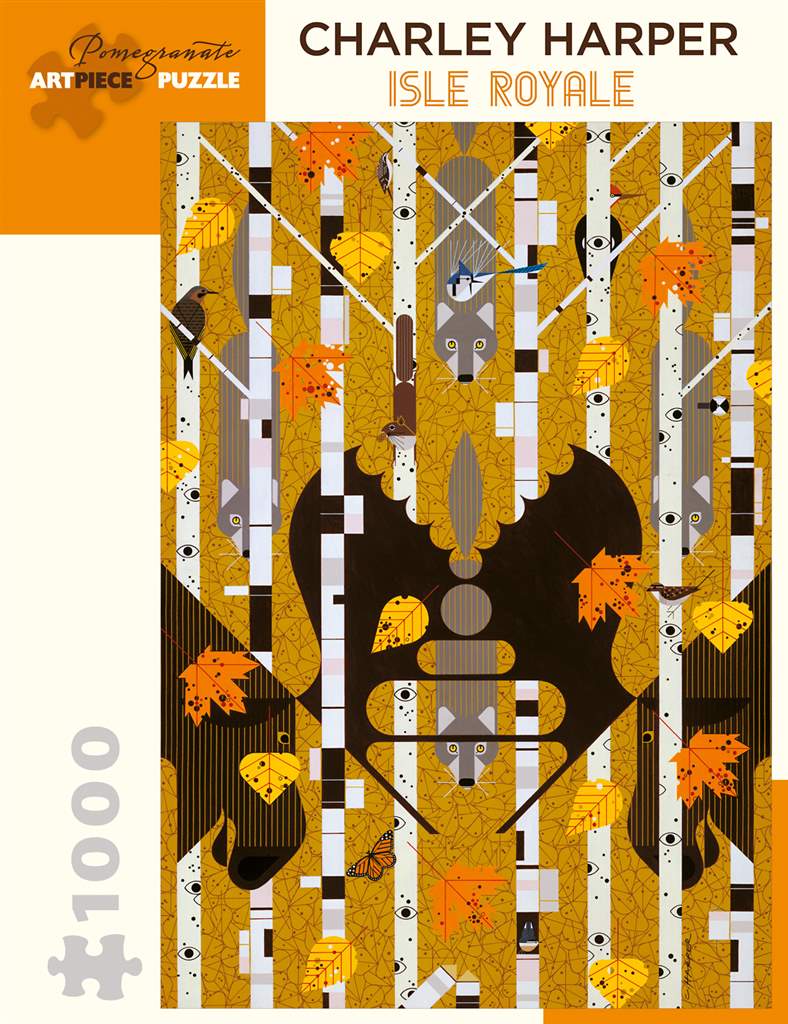 colour illustraion of woodland animals in the forest with birch trees and fall leaves